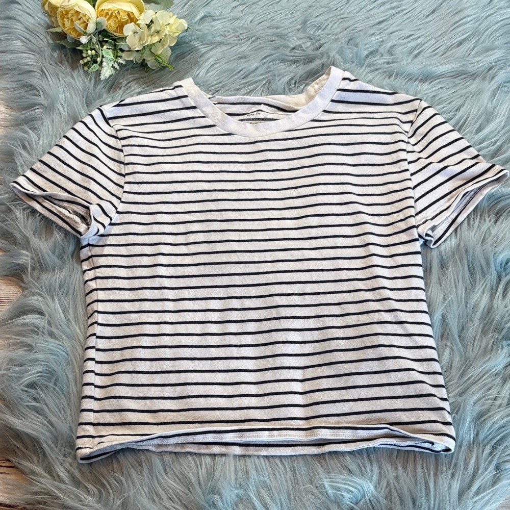 Abercrombie & Fitch A&F Essentials Striped Baby Tee sz XS